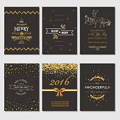 Christmas and New Year Cards - Art Deco Style - in vector
