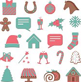 Christmas and New Year icon set vector illustration . isolated on white