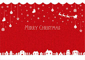 christmas background image (knit pattern) / red