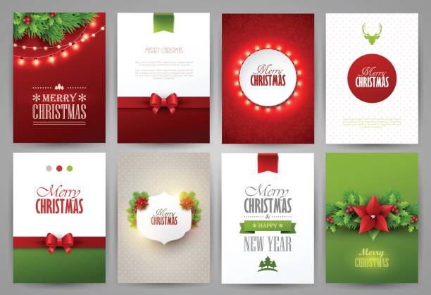 Christmas backgrounds set Christmas backgrounds set. Vector illustration. brochure borders stock illustrations