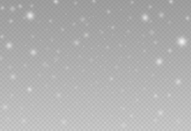 рождественский bokeh падающий снег изолировать на png или прозрачный фон с сверкающей снежинкой, звездный свет на новый год, дни рождения, спец� - снегопад stock illustrations