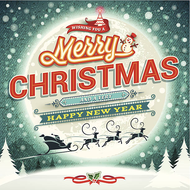 Vintage Christmas Cards Illustrations, Royalty-Free Vector Graphics ...