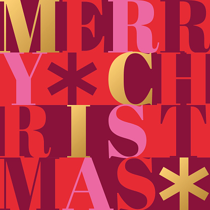 Christmas Card with Typography Greetings.