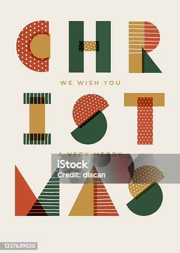 istock Christmas Card with Typography Greetings. 1337639020
