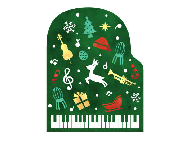 Christmas concert2 It is an illustration of a Christmas concert. christmas music background stock illustrations