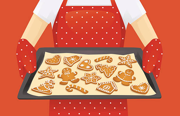 bildbanksillustrationer, clip art samt tecknat material och ikoner med christmas cookies background - christmas baking