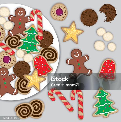 istock Christmas Cookies Digital Illustration 1284121185