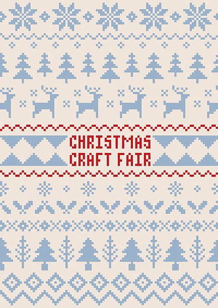 A hand illustrated seamless Christmas pattern created with imperfect square shapes/pixels to have a rough, handmade, arts and crafts feel. This pattern is perfect for your poster, festive design project or as a background for any Christmas invitation. The squared pattern incorporates reindeer, holly, Christmas trees and snowflakes and can be repeated both vertically and horizontally. The scalable eps10 file can also be used at any size without loss of quality.