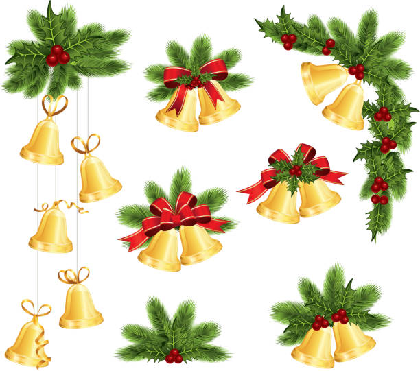 Christmas decoration icons on a white background Christmas decoration elements japanese lantern stock illustrations