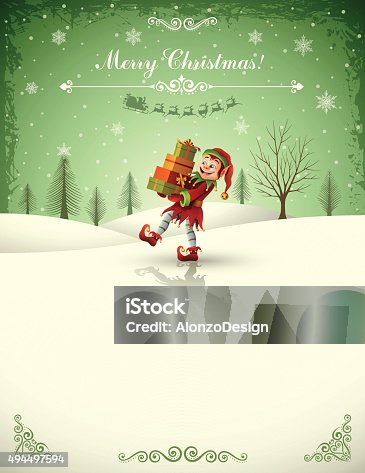 istock Christmas Design with Santas Elf 494497594