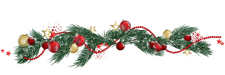 Christmas Garland Banner Stock Illustration Download