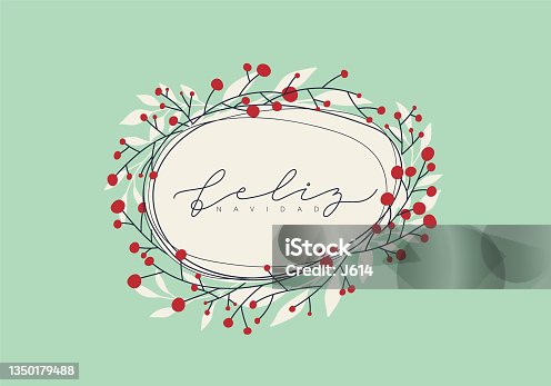 istock Christmas greeting card in Spanish 1350179488