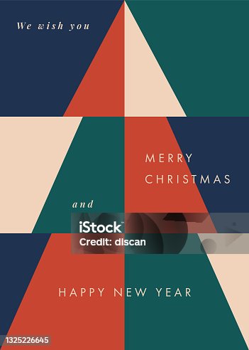 istock Christmas Greeting Card with stylized Christmas Tree. 1325226645