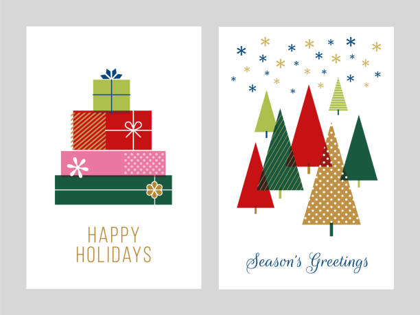Christmas Greeting Cards Collection - Illustration. Stock illustration