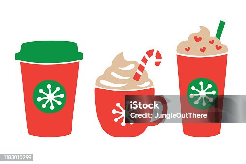 istock Christmas holiday Hot and Iced Coffee Drink 1183010299