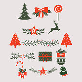 istock christmas label and design elements for postcards 1050362022