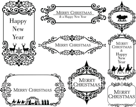Set of Christmas Labels and Banners. ZIP contains AI format, PDF and jpeg XXXLarge. vector