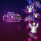 istock Christmas lights and angel ornament 498285236