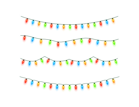 Christmas lights. Colorful Xmas garland