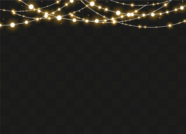 efekt światełek bożonarodzeniowych - christmas lights stock illustrations