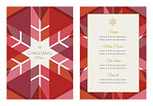 Christmas Menu Template with geometric Snowflake - Illustration