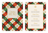 Christmas Menu Template with Stars and Stripes. Stock illustration