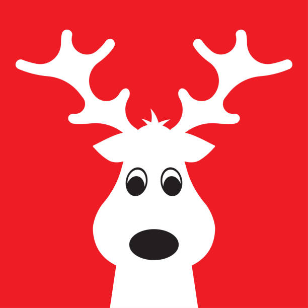 Christmas Moose on a red background white Christmas Moose on a red background, vector illustration rudolph the red nosed reindeer stock illustrations