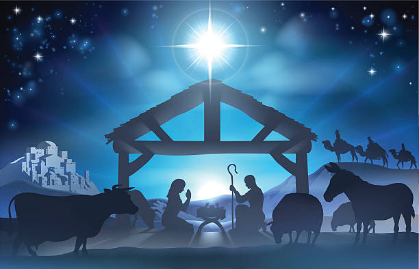 stockillustraties, clipart, cartoons en iconen met christmas nativity scene - wiegman