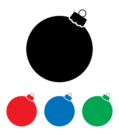 Vector illustration of four Christmas ornament icons.
