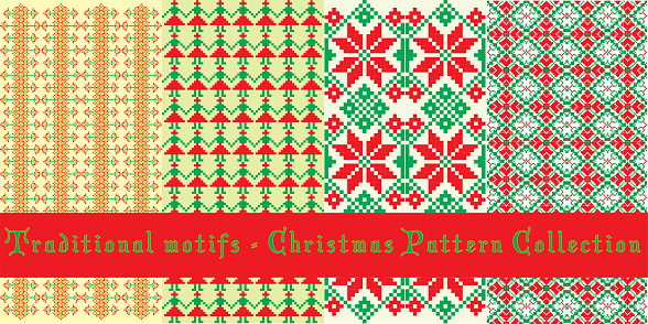 クリスマス パターン セット 伝統的なモチーフ お祝いのベクターアート素材や画像を多数ご用意 Istock