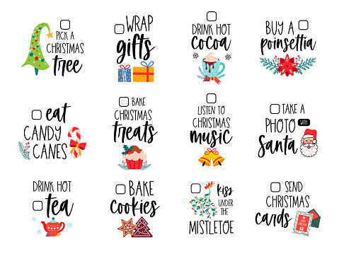 Christmas planner to do list winter holiday diary stickers