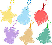 Christmas price tags in pastel color.