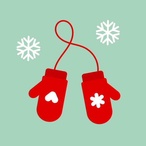 Pair of Christmas gloves. Red-colored mittens vector. 4263217 Vector Art at  Vecteezy