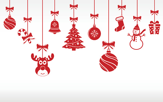 Download Christmas Red Ornaments Hanging Stock Illustration ...