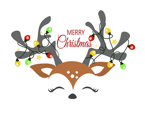 Christmas reindeer face vector