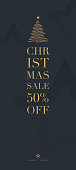 Christmas sale banner concept for advertising, banners, leaflets and flyers. Vector illustration.