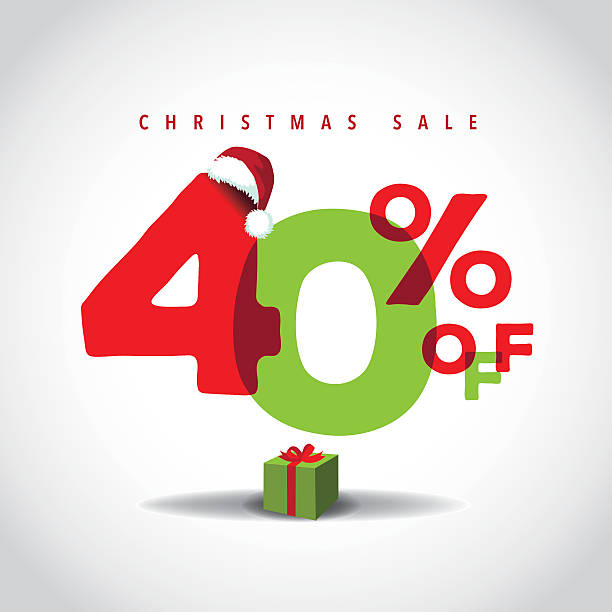 Christmas sale big bright overlapping design 40% off  hats off to you stock illustrations