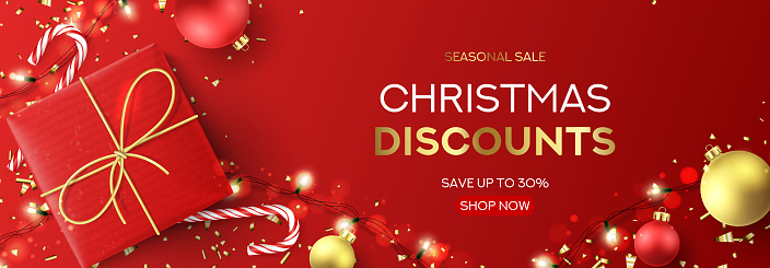 Christmas sale web banner template