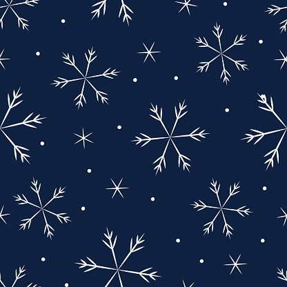 Christmas seamless pattern with snowflakes.