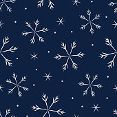 istock Christmas seamless pattern with snowflakes. 1330376260