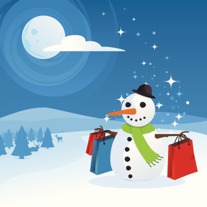 Christmas Shopping Snowman