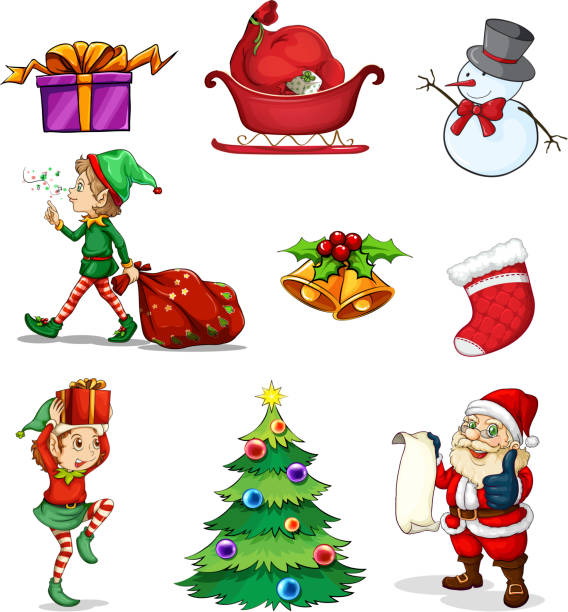 Illustration of the christmas signs on a white background