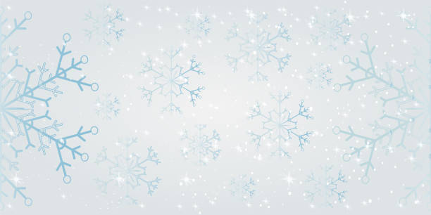Christmas silver glitter snowflakes seamless pattern. Christmas background with snowflakes and place for text. Winter silver snow minimal decoration for greeting card, banner, New Year holidays backdrop. Stock vector illustration winter backgrounds stock illustrations