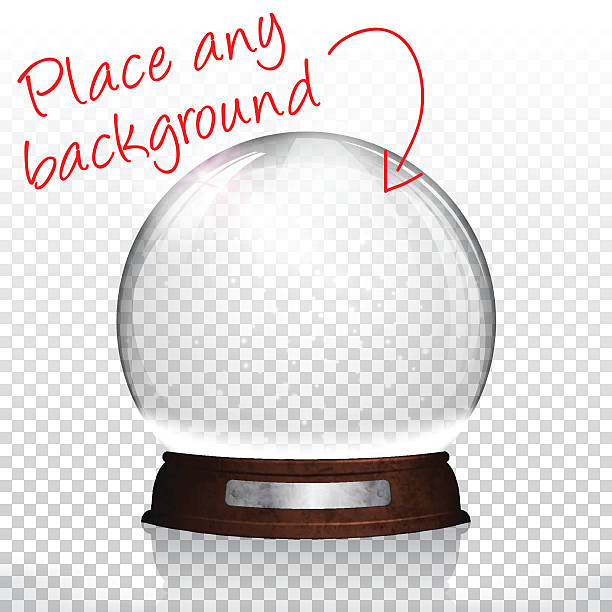 christmas snow globe for design - blank background - hiç kimse stock illustrations