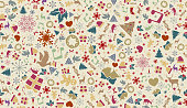 Christmas background with seamless pattern. Layered illustration - global colors - easy to edit.