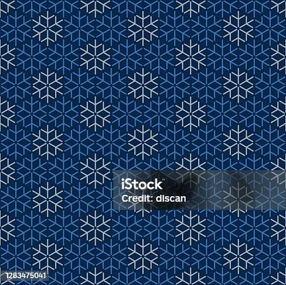 istock Christmas Snowflake Seamless Pattern. 1283475041