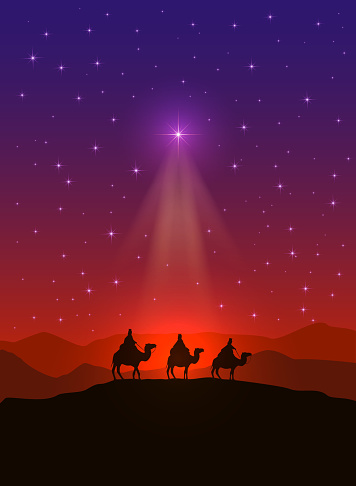 Christmas Star And Three Wise Men Stock Illustration - Download Image ...