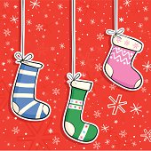 Three beautiful Christmas Stockings.