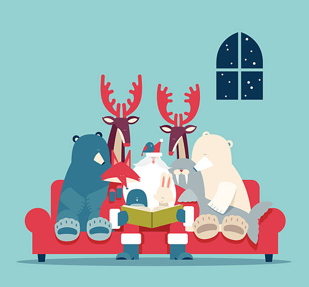 Christmas stories Vector illustration - Christmas stories christmas story telling stock illustrations