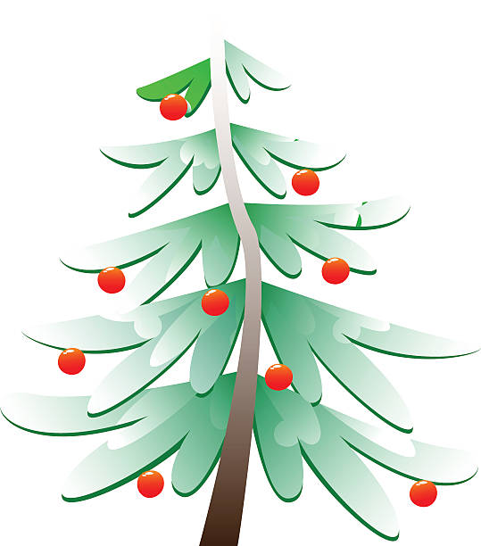 christmas tree cute vector illustration isolated - roma 幅插畫檔、美工圖案、卡通及圖標